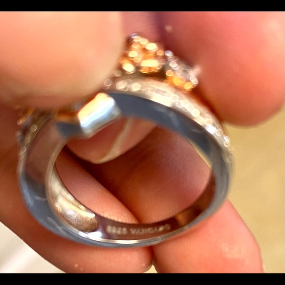925 Vancaro size 8 two toned ring - Picture 3 of 4